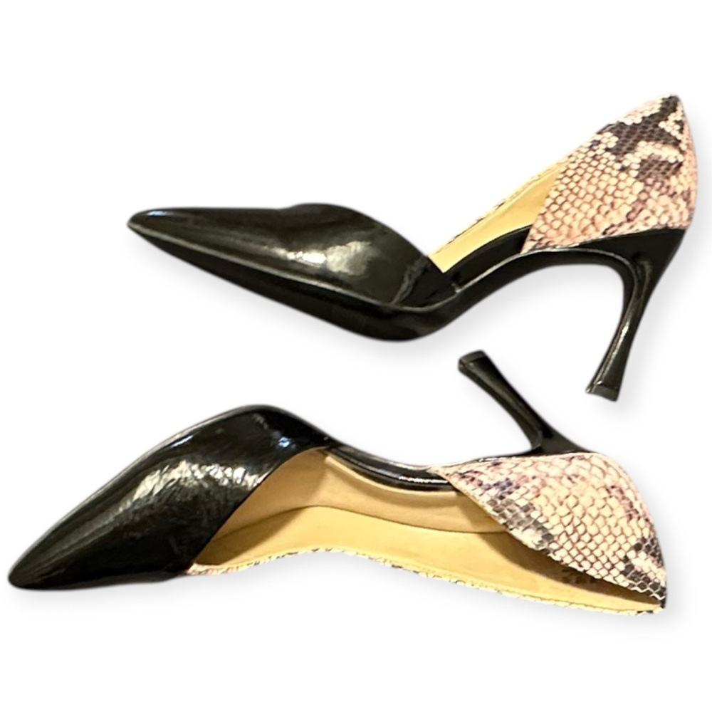 NWOT Naturalizer Edris Black/Pink Patent Snake Print‎ D’Orsay Pumps, 8 - Picture 9 of 13